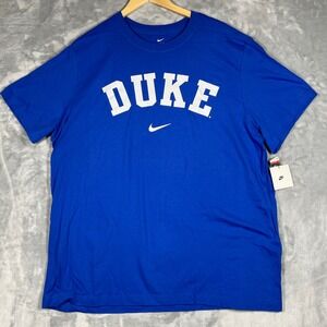 Duke Blue Devils Men 2XL Graphic T Shirt Nike Royal Blue Cotton Short Sleeve NEW